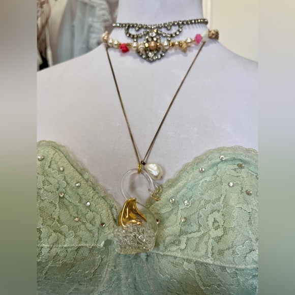 Free People 💗 vintage rhinestone princess tier choker - Picture 4 of 5